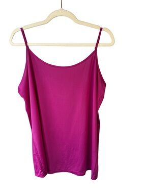 Kardashian Kurve2 Silky Spaghetti Strap Cami in Magenta Size 22W Y2K Casual